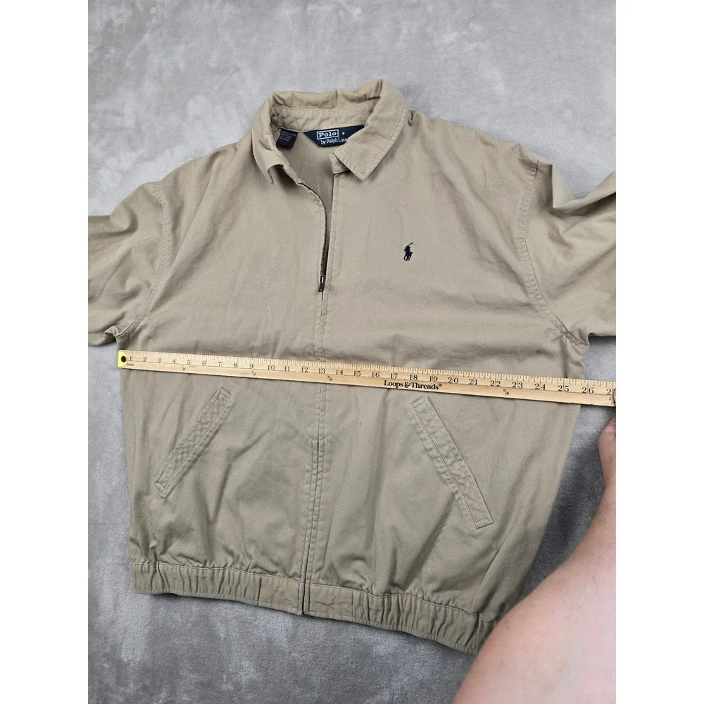 Vtg Polo Ralph Lauren Harrington Jacket Mens Large Tan Full Zip Harrington *Read